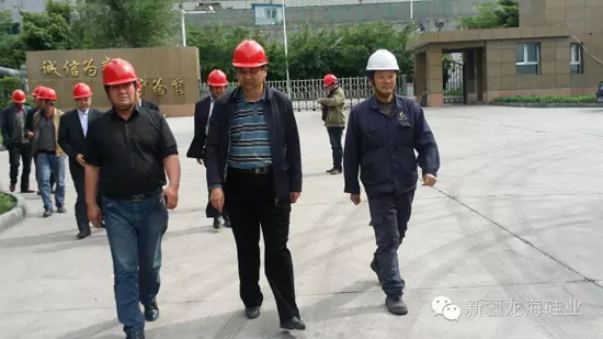 伊犁州農四師64團副政委一行到龍海硅業參觀考察