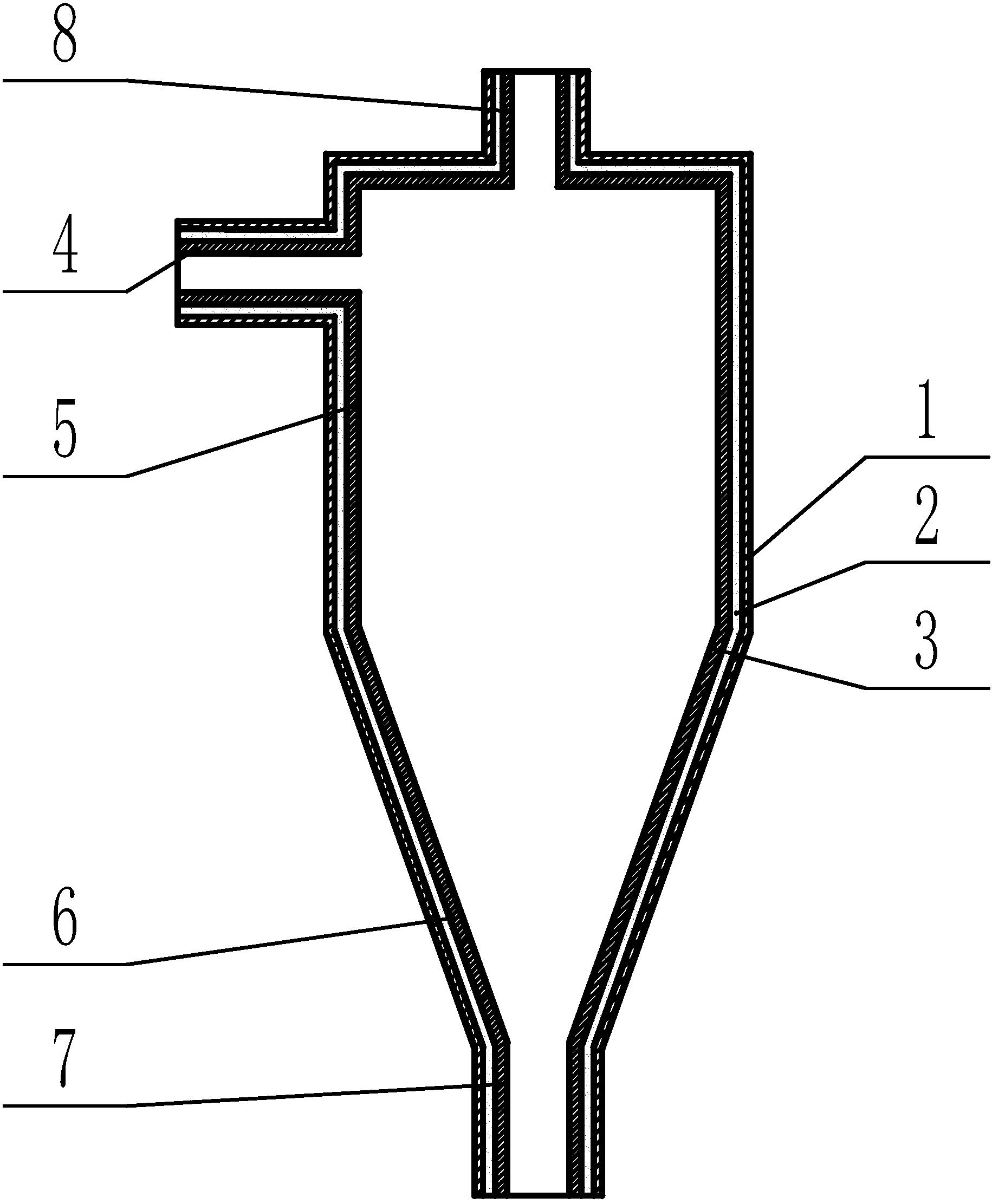 一種以碳化硅陶瓷材料為內襯的旋風器